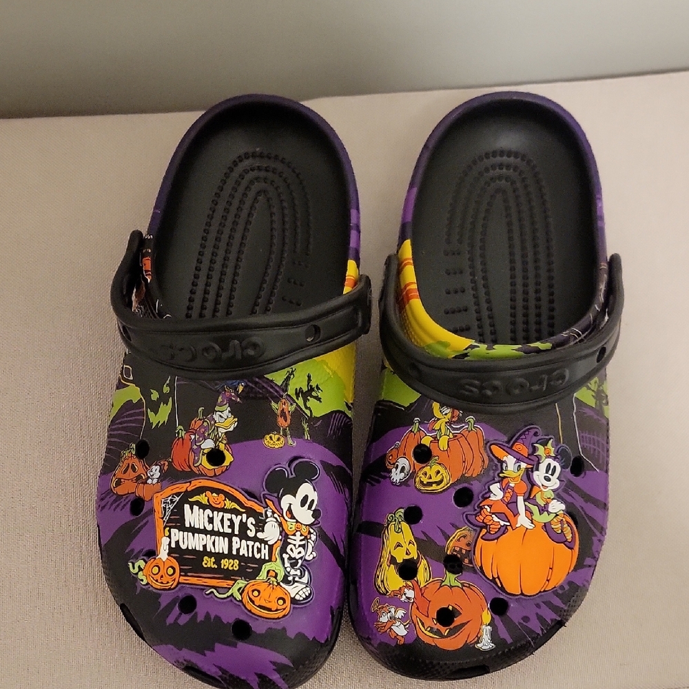 CROCS Halloween Mickey Clogs - Purple and Yellow